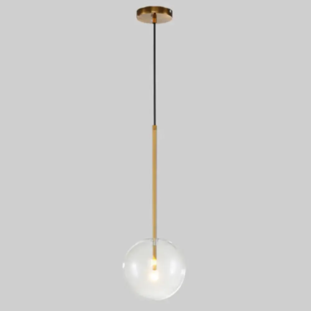 Minimalist Gold Globe Glass Pendant Light Fixture