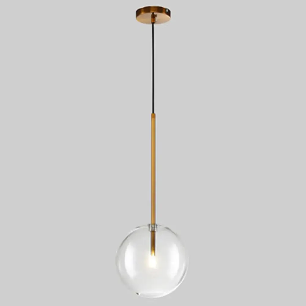 Minimalist Gold Globe Glass Pendant Light Fixture