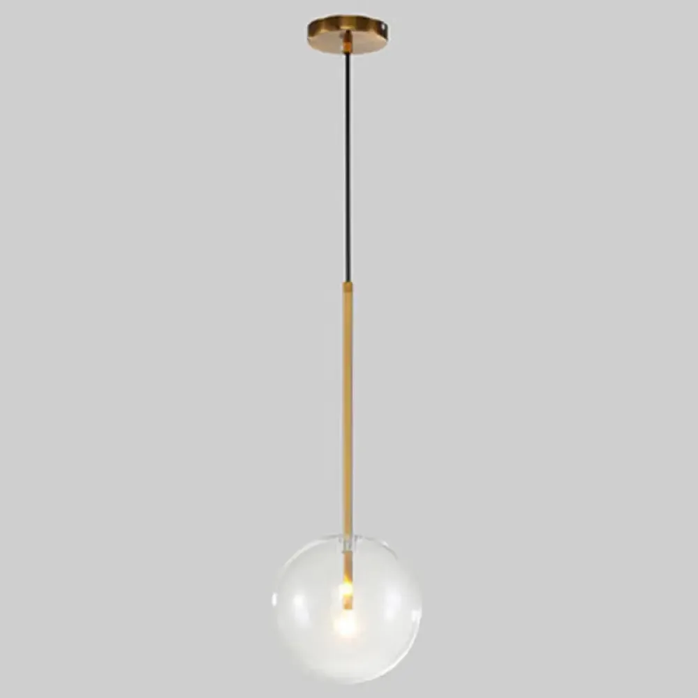 Minimalist Gold Globe Glass Pendant Light Fixture