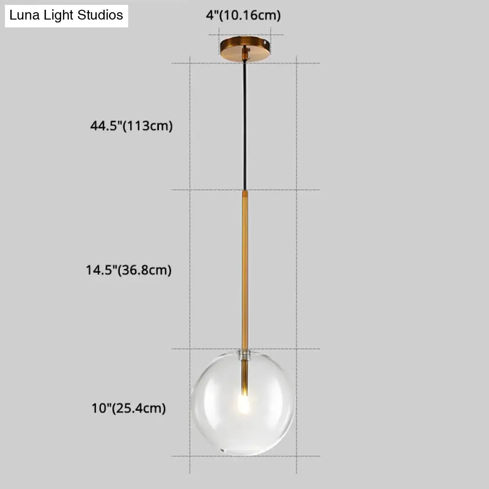 Minimalist Gold Globe Glass Pendant Light Fixture