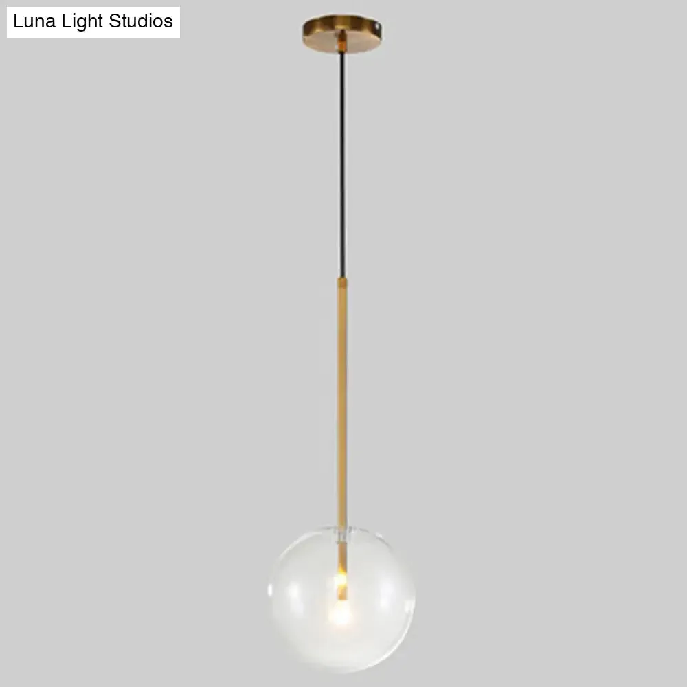 Minimalist Gold Globe Glass Pendant Light Fixture