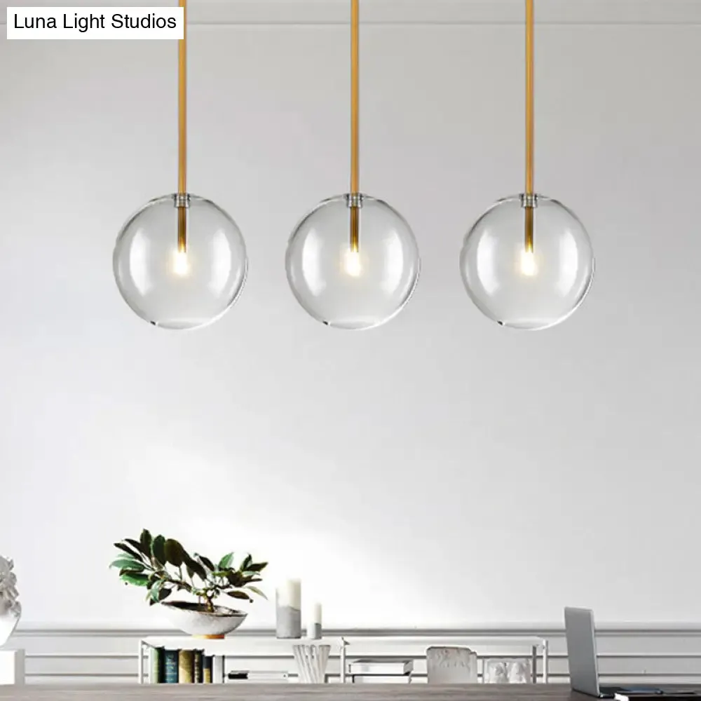 Minimalist Gold Globe Glass Pendant Light Fixture