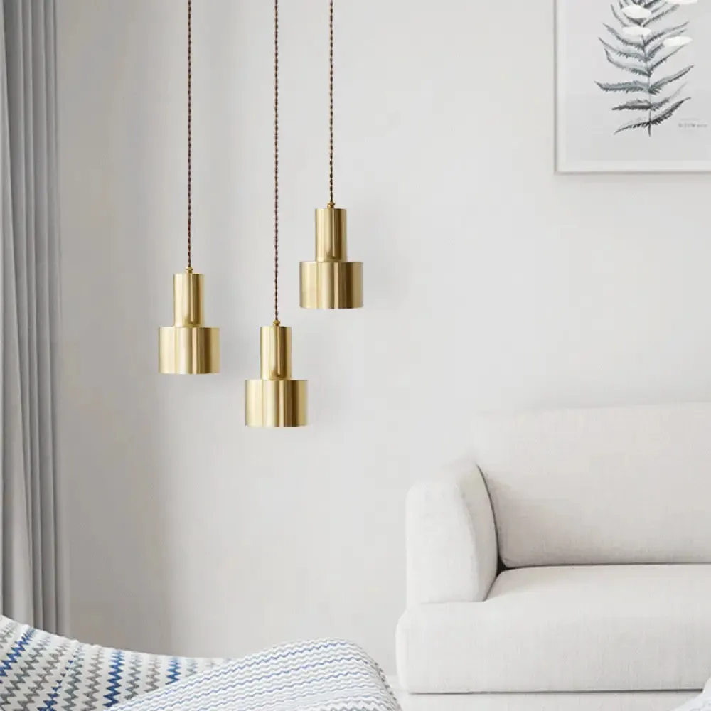 Minimalist Gold Grenade Pendant Ceiling Light for Living Room