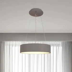 Minimalist Grey LED Pendant Lamp - Aluminum Ceiling Light for Dining Table