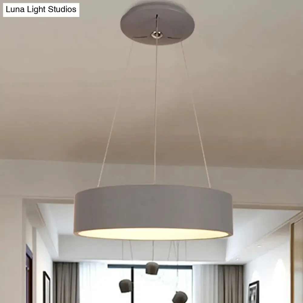 Minimalist Grey LED Pendant Lamp - Aluminum Ceiling Light for Dining Table