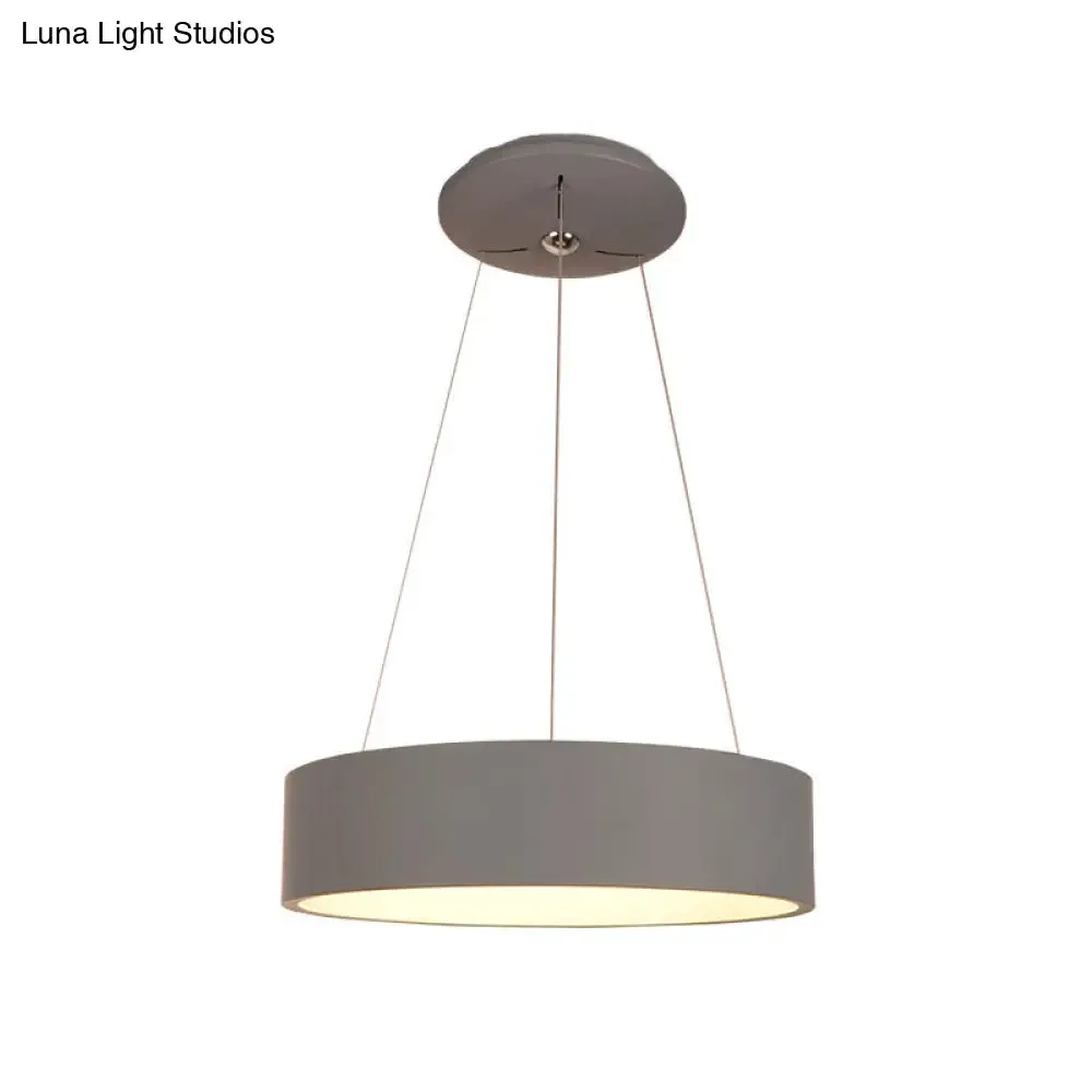 Minimalist Grey LED Pendant Lamp - Aluminum Ceiling Light for Dining Table