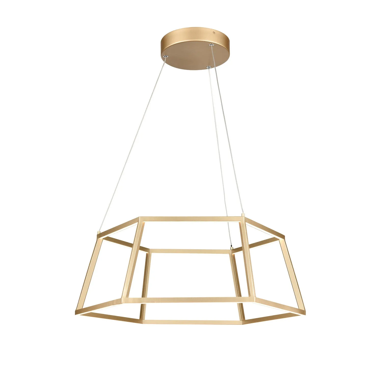 Minimalist LED Pendant in Soft Gold