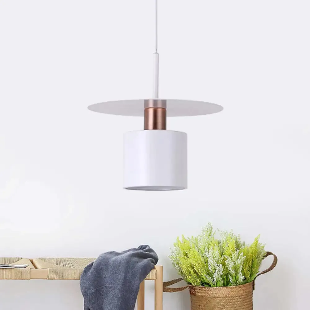 Minimalist Perfume Bottle Bedside Hanging Light - White Metal 1 Head Ceiling Suspension Lamp (8"/14" Wide)