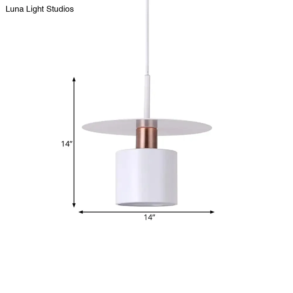 Minimalist Perfume Bottle Bedside Hanging Light - White Metal 1 Head Ceiling Suspension Lamp (8"/14" Wide)