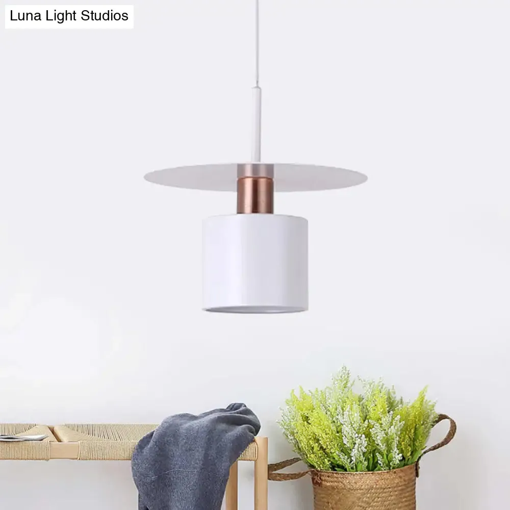 Minimalist Perfume Bottle Bedside Hanging Light - White Metal 1 Head Ceiling Suspension Lamp (8"/14" Wide)