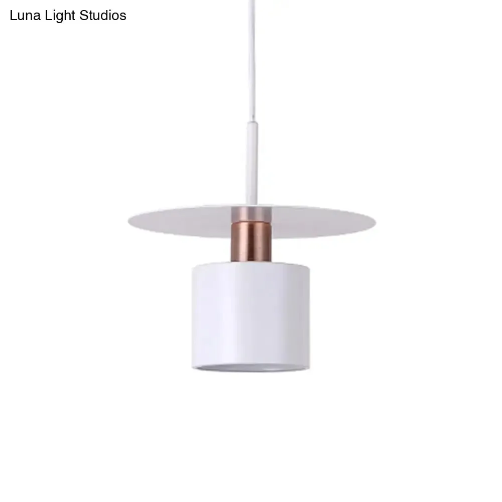 Minimalist Perfume Bottle Bedside Hanging Light - White Metal 1 Head Ceiling Suspension Lamp (8"/14" Wide)