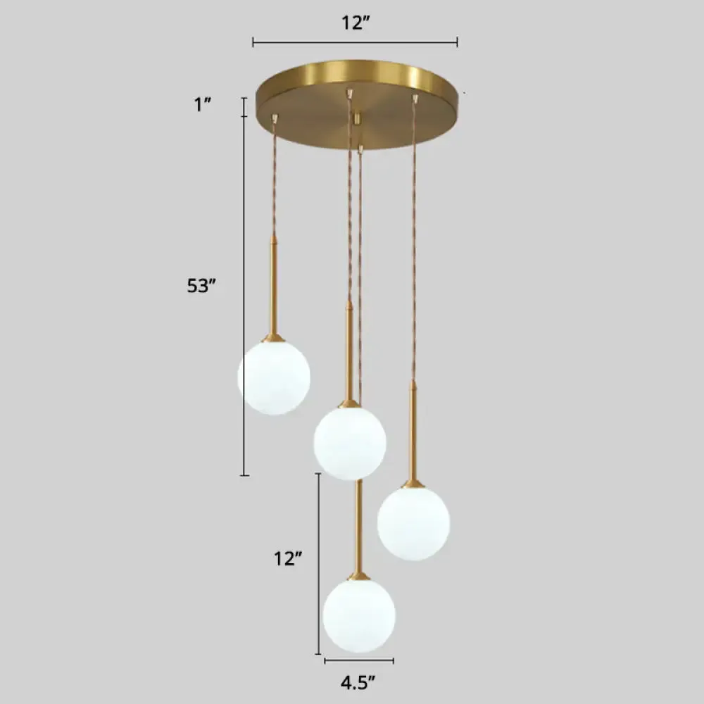 Minimalistic Gold Spiral Cluster Pendant Light for Living Room