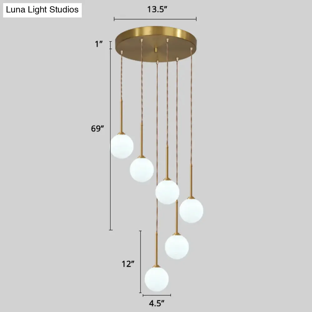 Minimalistic Gold Spiral Cluster Pendant Light for Living Room