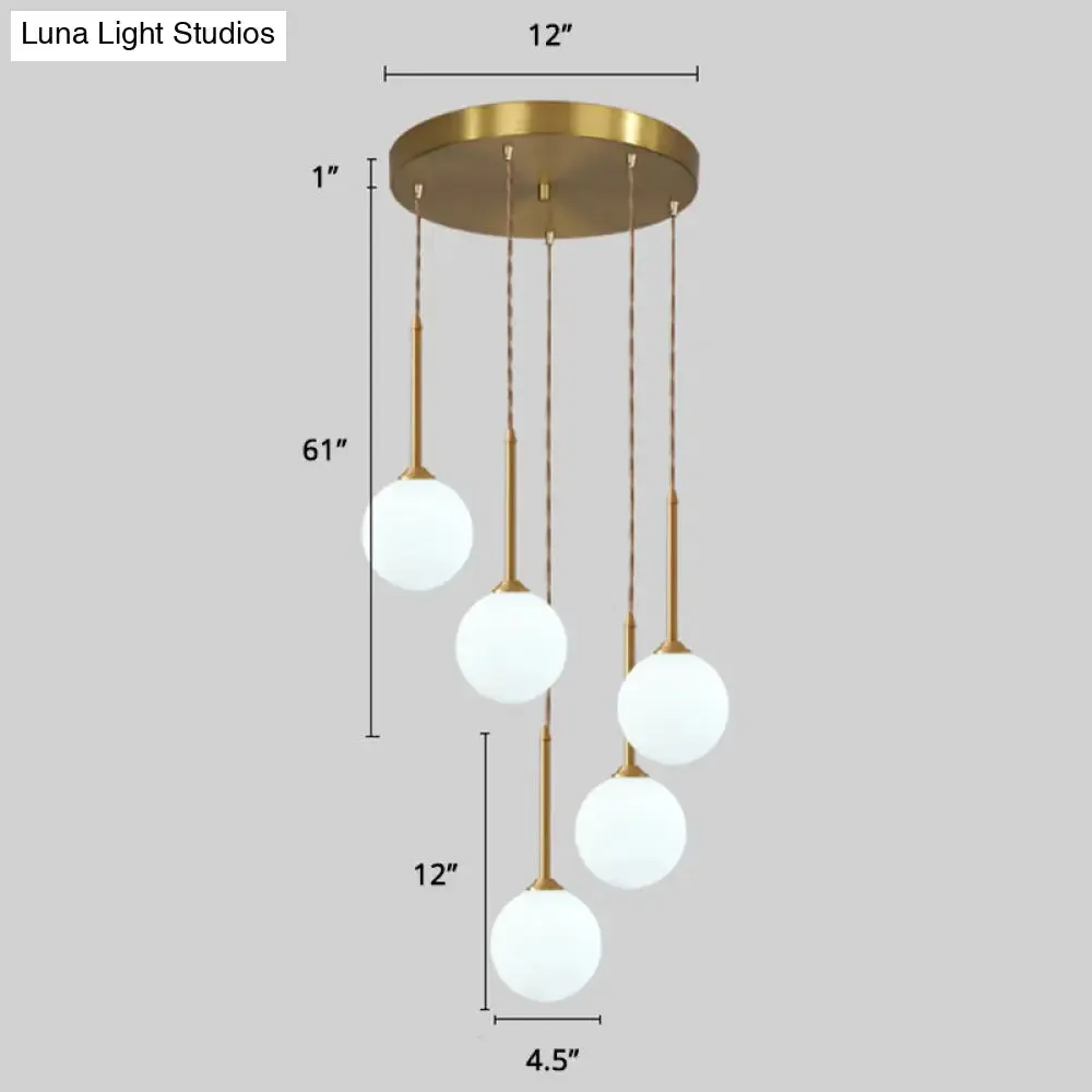 Minimalistic Gold Spiral Cluster Pendant Light for Living Room