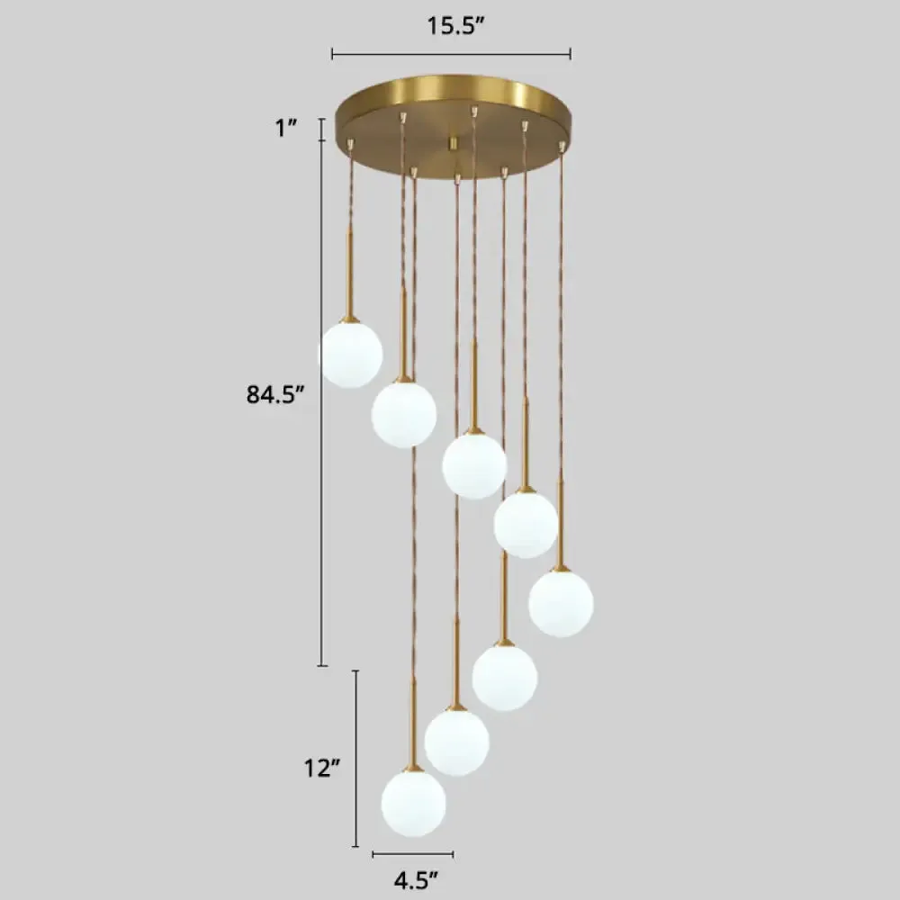 Minimalistic Gold Spiral Cluster Pendant Light for Living Room