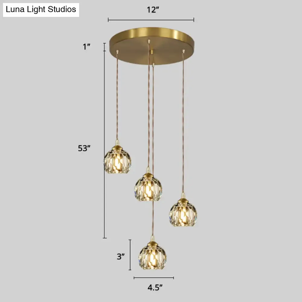 Minimalistic Gold Spiral Cluster Pendant Light for Living Room