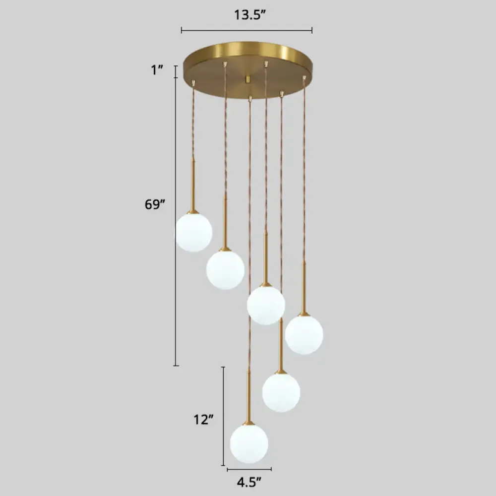 Minimalistic Gold Spiral Cluster Pendant Light for Living Room