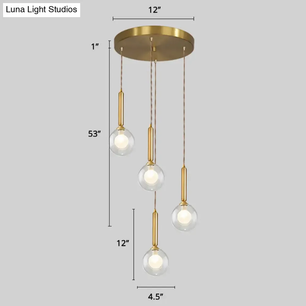 Minimalistic Gold Spiral Cluster Pendant Light for Living Room