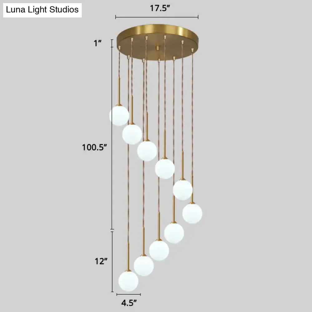 Minimalistic Gold Spiral Cluster Pendant Light for Living Room