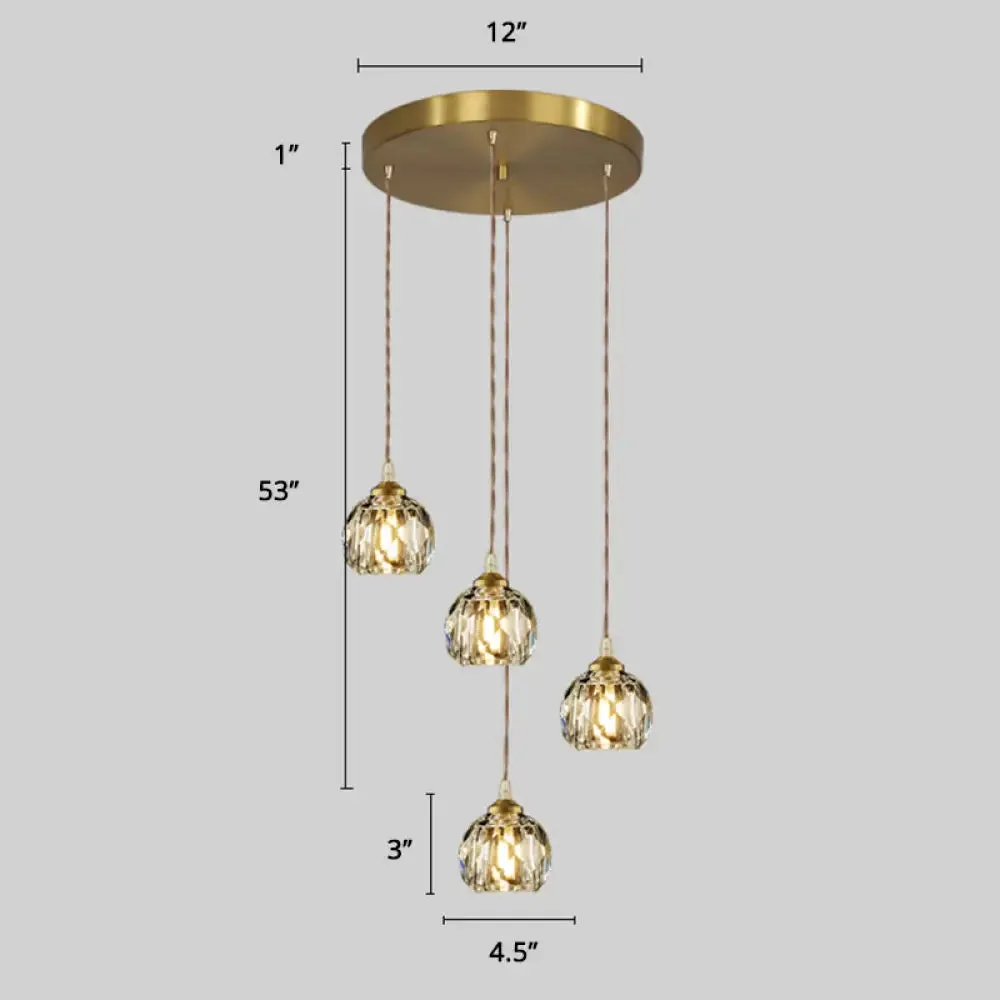 Minimalistic Gold Spiral Cluster Pendant Light for Living Room