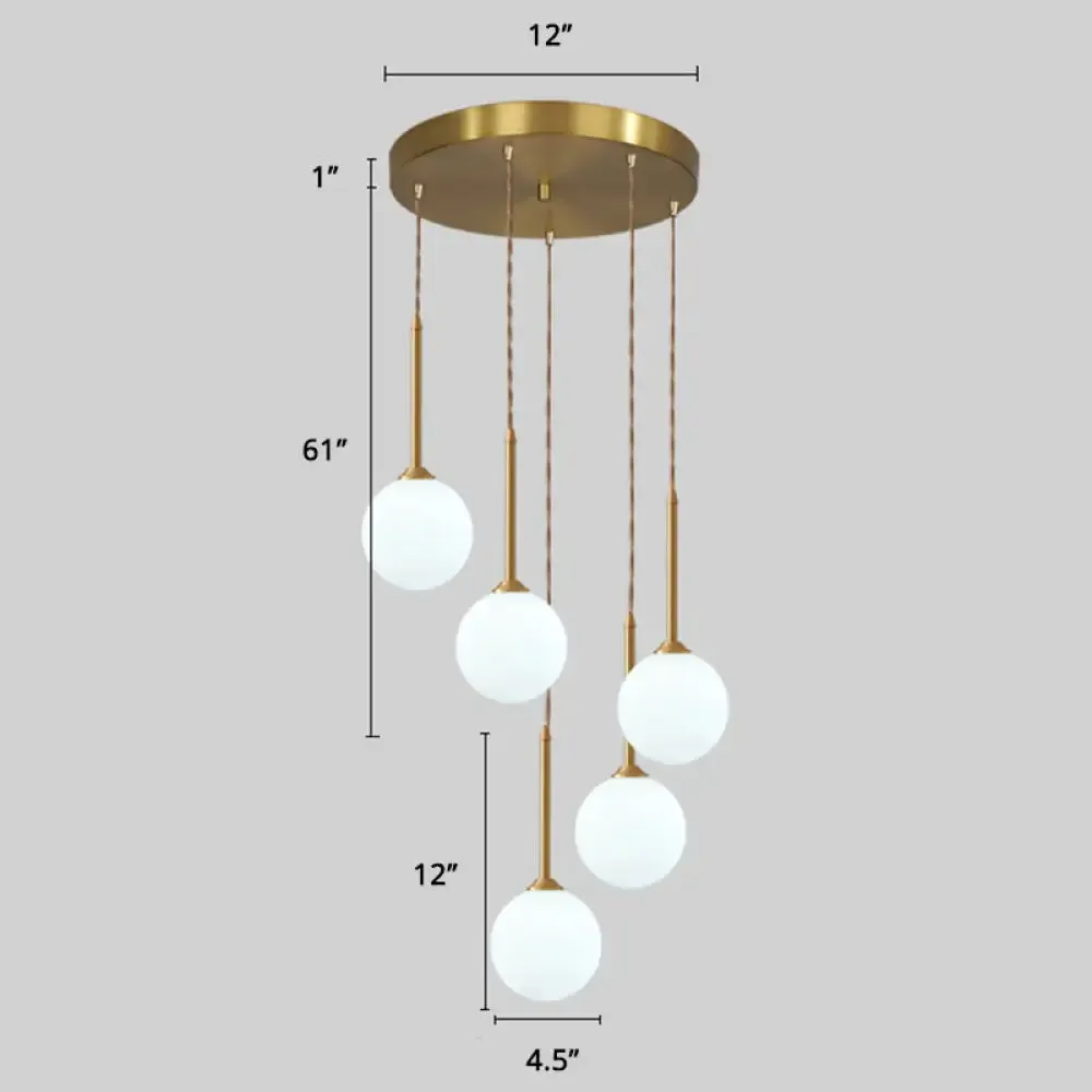 Minimalistic Gold Spiral Cluster Pendant Light for Living Room