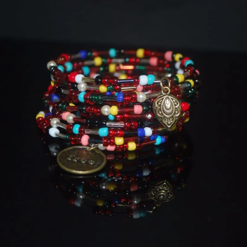 Mixed Colors Seed Bead Memory Wire bracelets