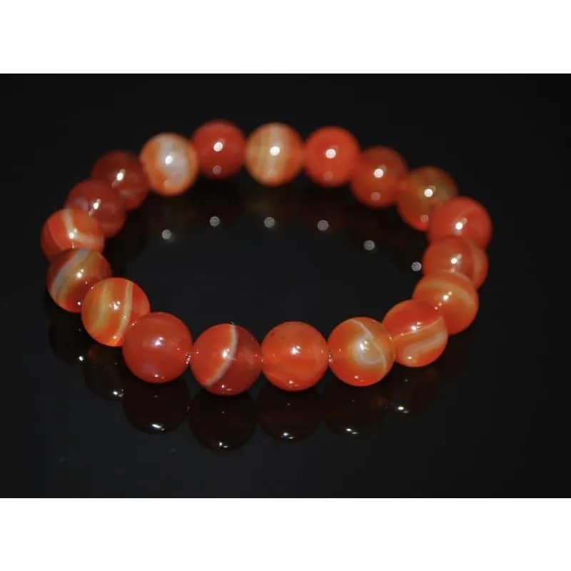 Natural Red Stripe Agate Onyx Unisex Bracelets