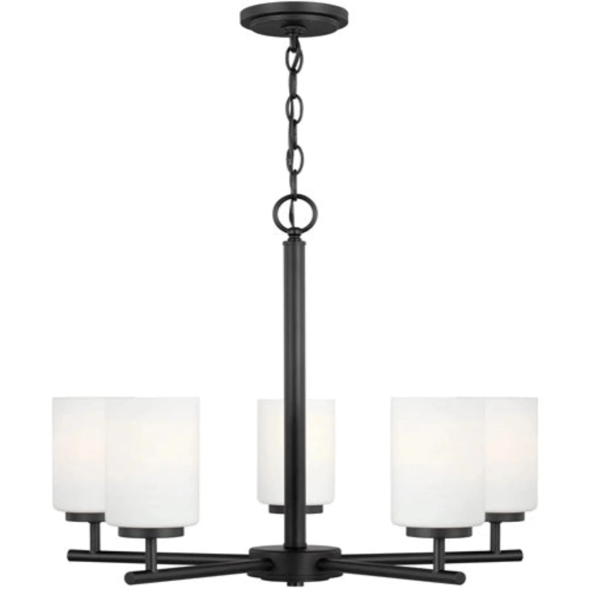 Oslo 5 Light 24" Chandelier Ceiling Light, Midnight Black