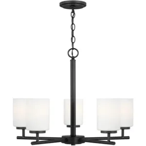 Oslo 5 Light 24" Chandelier Ceiling Light, Midnight Black