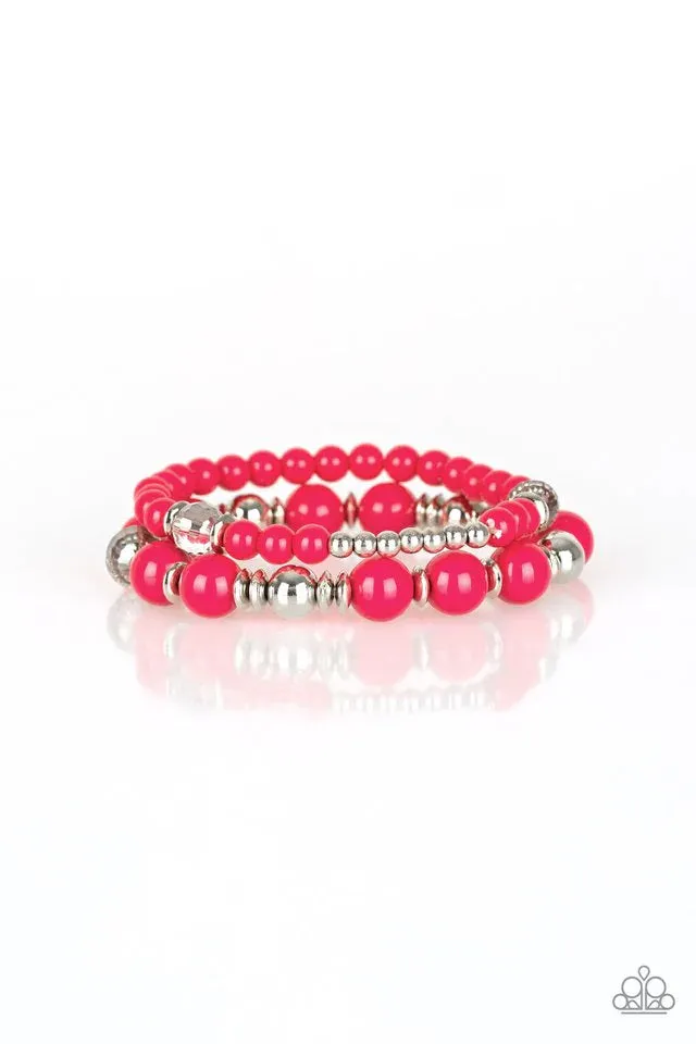 Paparazzi Bracelet ~ Colorful Collisions - Pink