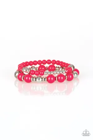 Paparazzi Bracelet ~ Colorful Collisions - Pink