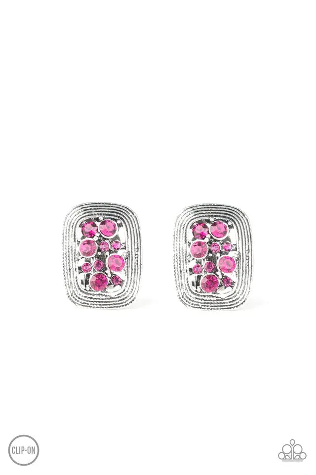 Paparazzi Earring ~ Darling Dazzle - Pink