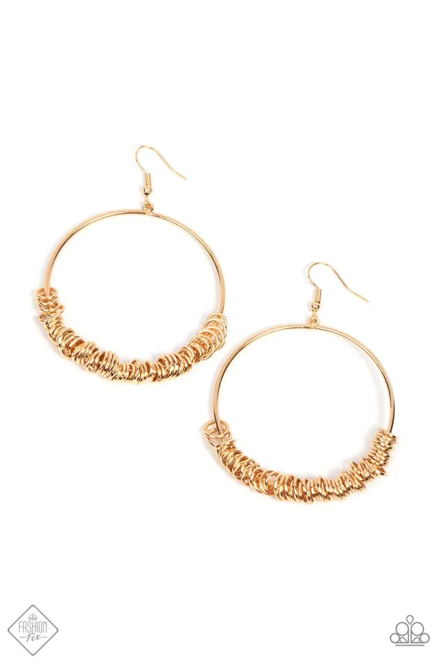 Paparazzi Earring ~ Retro Ringleader - Gold