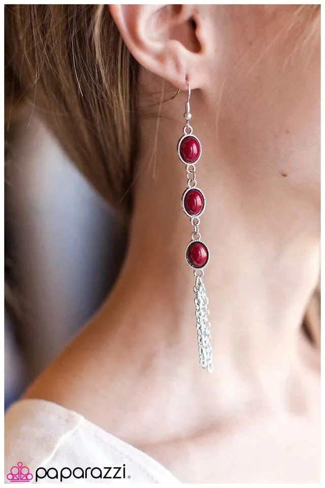 Paparazzi Earring ~ Well RED - Red