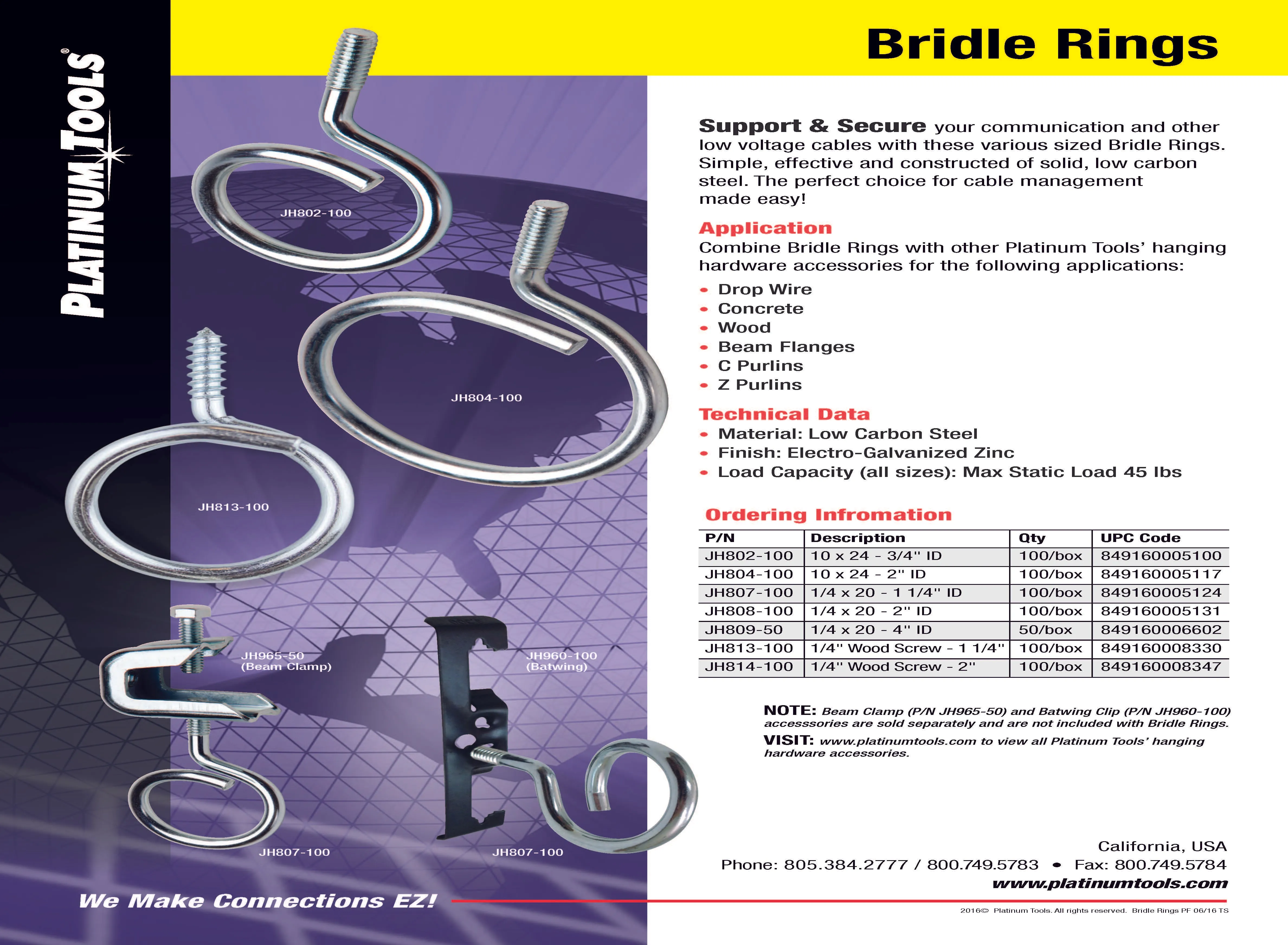 Platinum Tools JH802-100 Bridle Ring, 10 X 24 - 3/4" ID 100pc Box