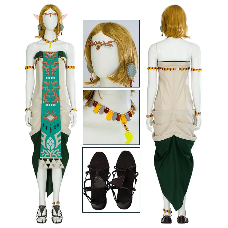 Princess Zelda Costume TOTK Zelda Zonai Dress Cosplay Costume Easy Version