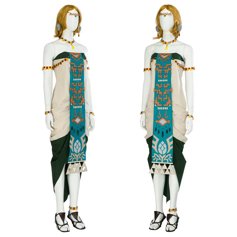 Princess Zelda Costume TOTK Zelda Zonai Dress Cosplay Costume Easy Version