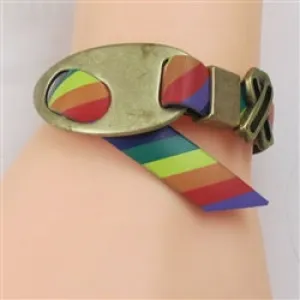 Rainbow Awareness Vegan Cord Bracelet  Buckle Style