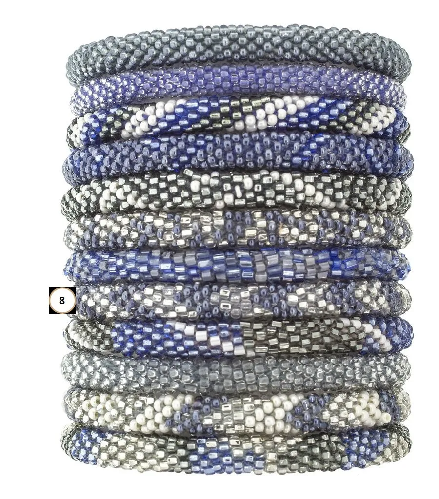 Roll-On Beaded Bracelets - Denim