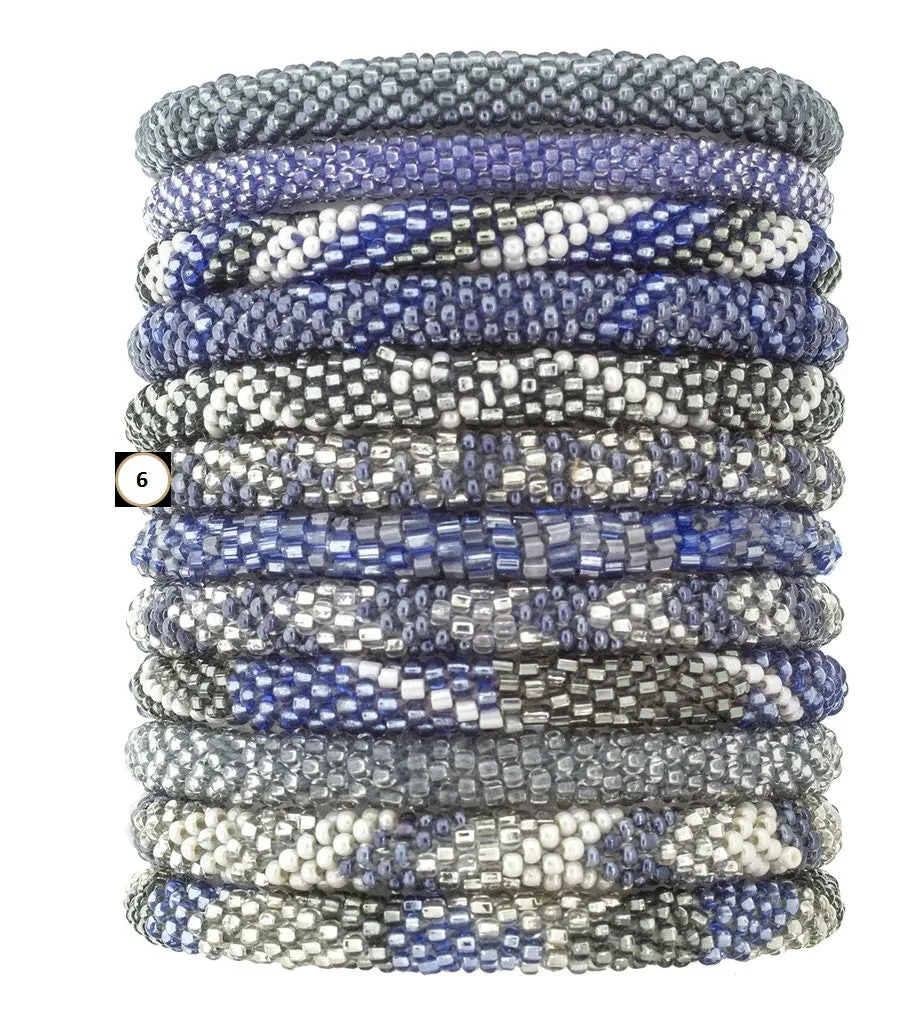 Roll-On Beaded Bracelets - Denim