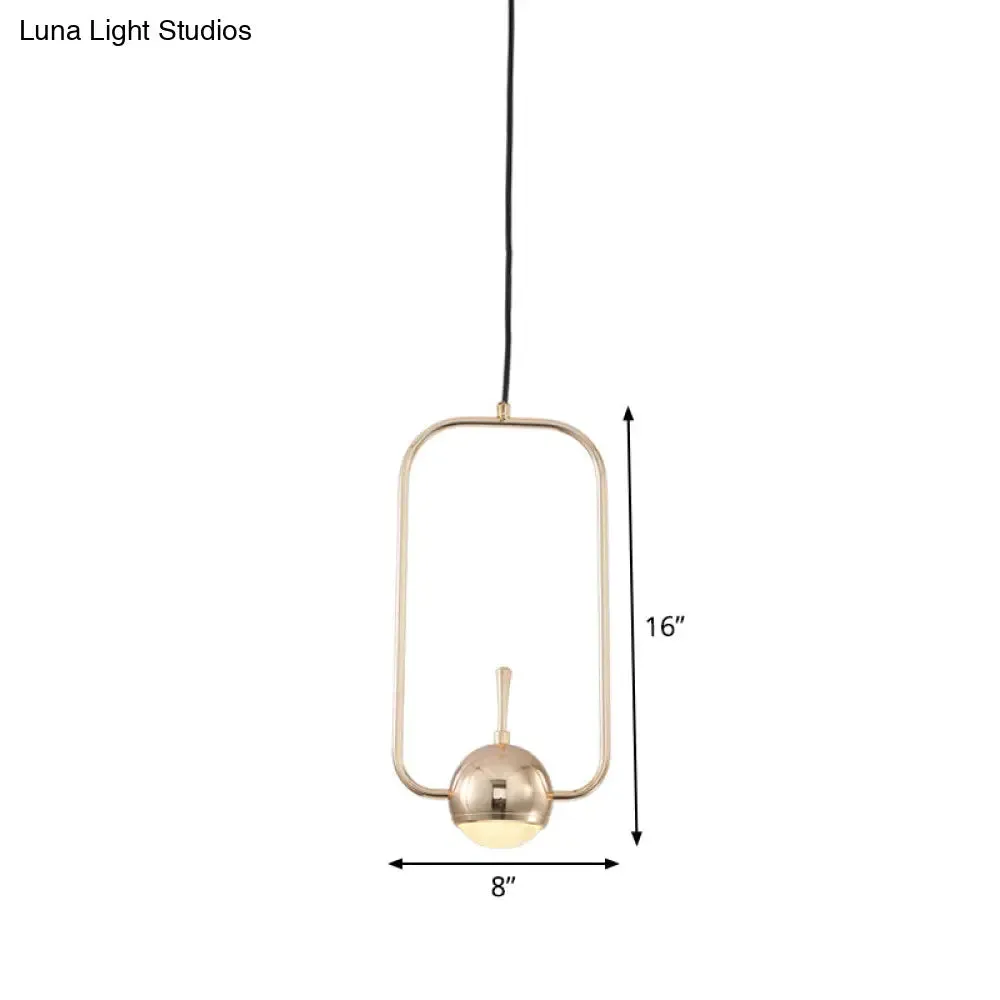 Rose Gold LED Pendant Light with Minimalist Design and Acrylic Dome Shade - Round/Triangle/Rectangle Shape