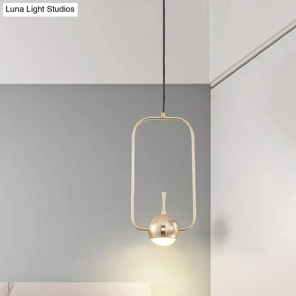 Rose Gold LED Pendant Light with Minimalist Design and Acrylic Dome Shade - Round/Triangle/Rectangle Shape