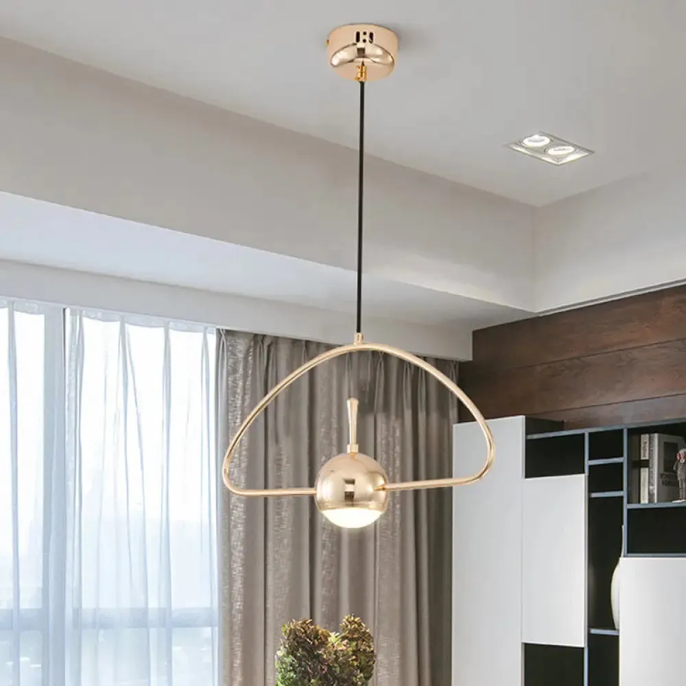 Rose Gold LED Pendant Light with Minimalist Design and Acrylic Dome Shade - Round/Triangle/Rectangle Shape