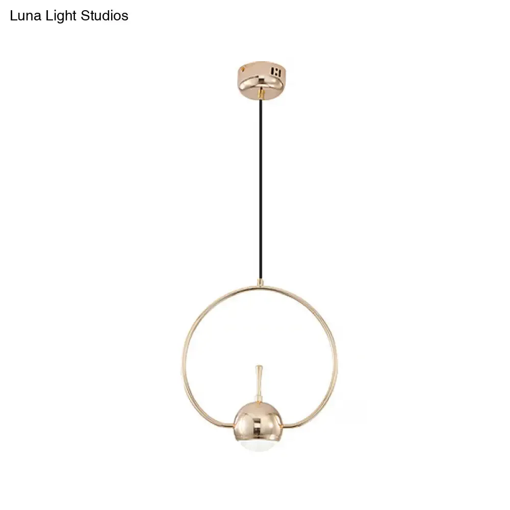 Rose Gold LED Pendant Light with Minimalist Design and Acrylic Dome Shade - Round/Triangle/Rectangle Shape