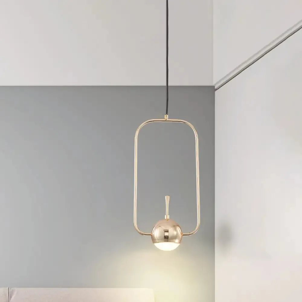 Rose Gold LED Pendant Light with Minimalist Design and Acrylic Dome Shade - Round/Triangle/Rectangle Shape