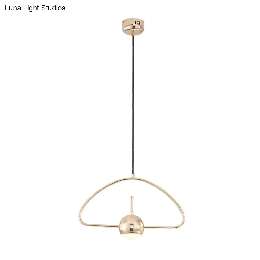 Rose Gold LED Pendant Light with Minimalist Design and Acrylic Dome Shade - Round/Triangle/Rectangle Shape