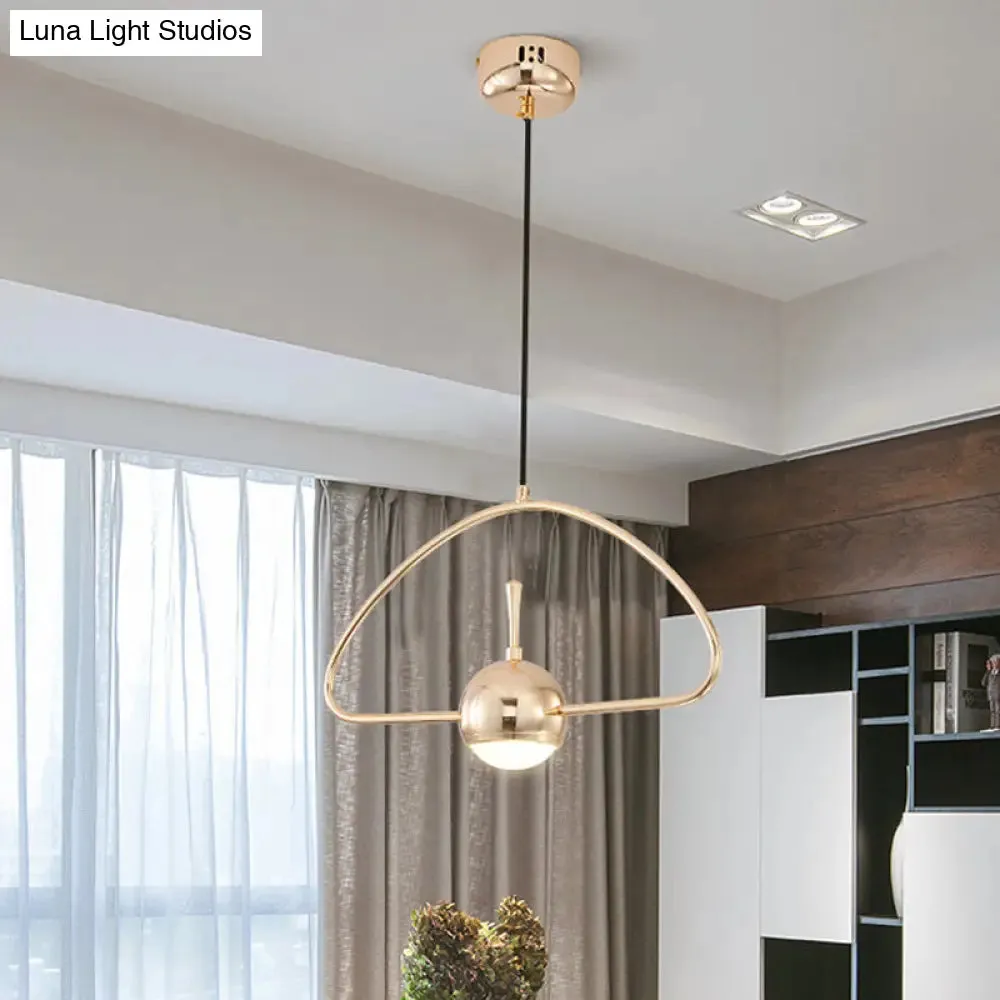 Rose Gold LED Pendant Light with Minimalist Design and Acrylic Dome Shade - Round/Triangle/Rectangle Shape