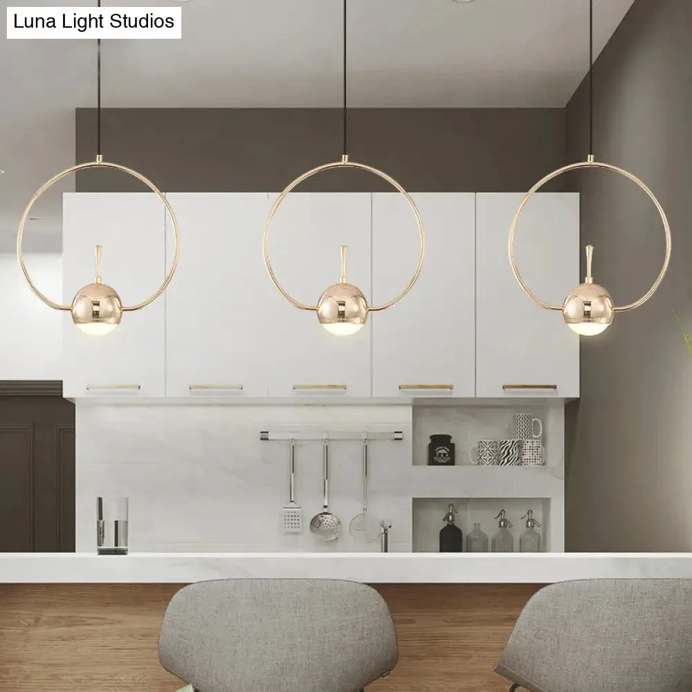 Rose Gold LED Pendant Light with Minimalist Design and Acrylic Dome Shade - Round/Triangle/Rectangle Shape