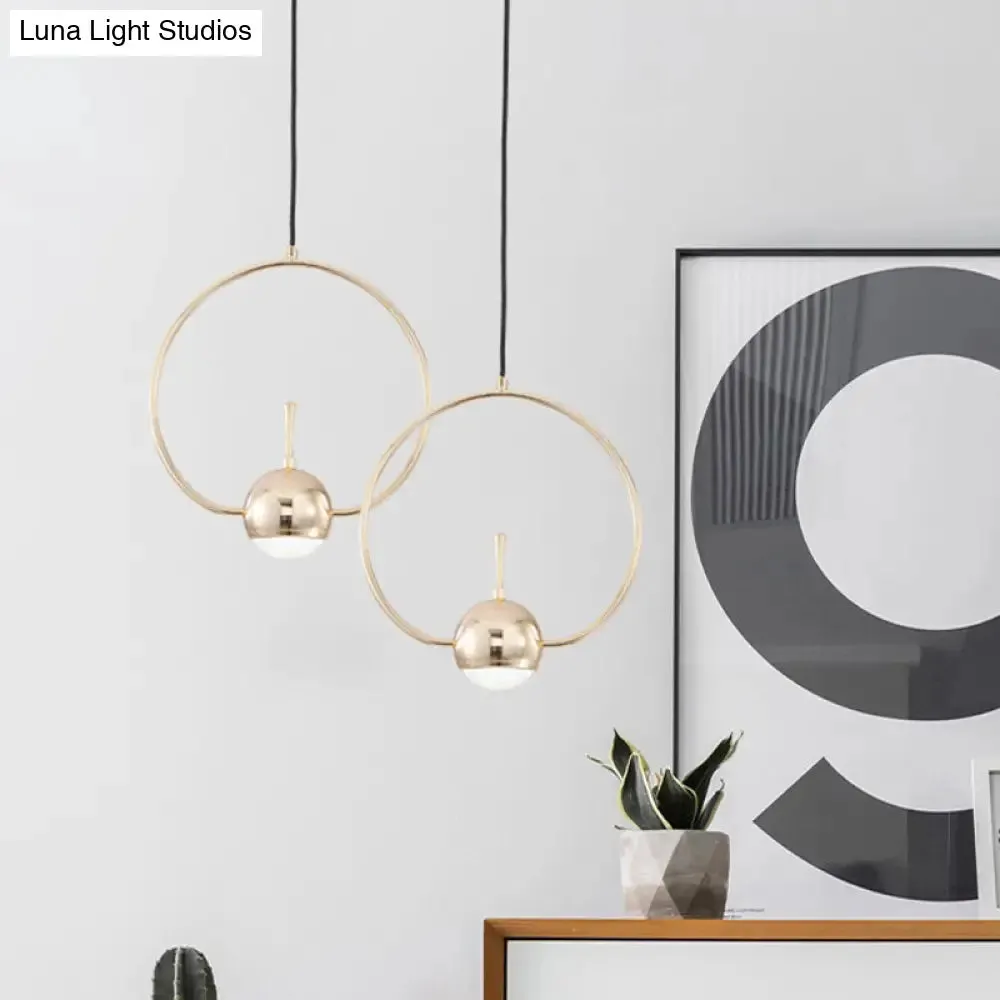 Rose Gold LED Pendant Light with Minimalist Design and Acrylic Dome Shade - Round/Triangle/Rectangle Shape