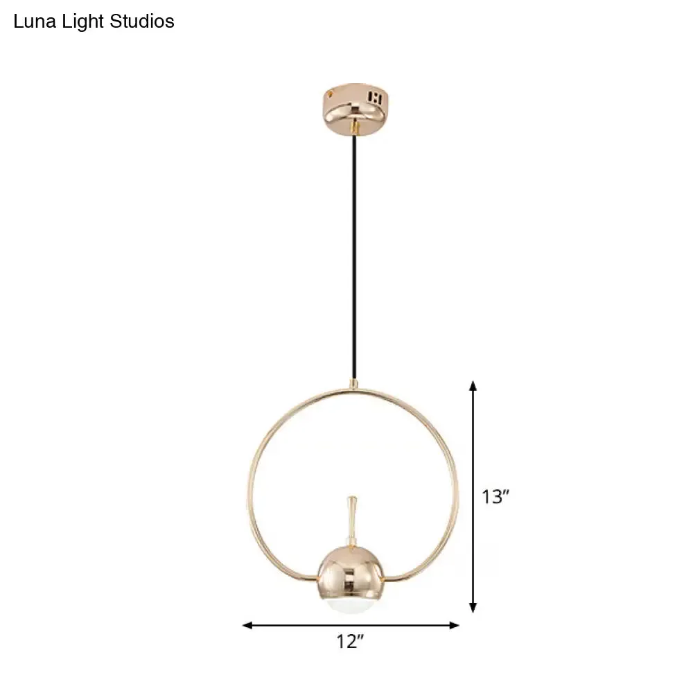 Rose Gold LED Pendant Light with Minimalist Design and Acrylic Dome Shade - Round/Triangle/Rectangle Shape